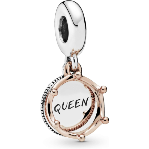 Pandora Queen & Regal Crown Dangle Charm Bracelet Charm Moments Bracelets - Stunning Womens Jewelry - Gift for Women in Your Life - Made Rose & Sterling Silver