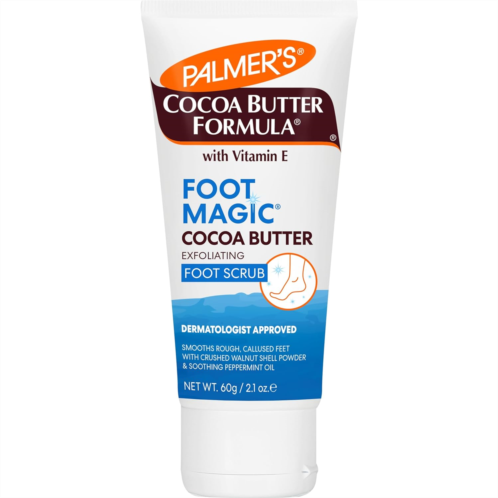Palmers Cocoa Butter Formula Foot Magic Exfoliating Foot Scrub with Vitamin E, Use With Foot Scrubber for Pedicure, For Dry, Cracked Feet, 2.1 Ounce