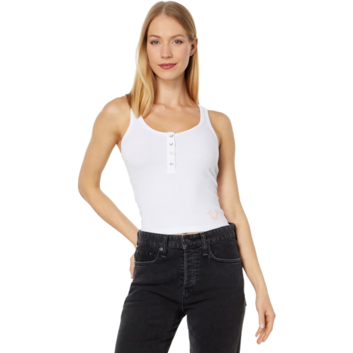 True Religion Ribbed Button Front Racerback Tank