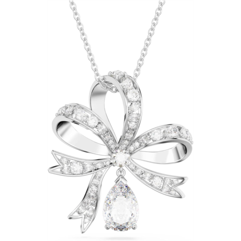 SWAROVSKI Volta Necklace, Earrings, and Bracelets Jewelry Collection, Bow-Inspired Clear Crystals with Rhodium Finish