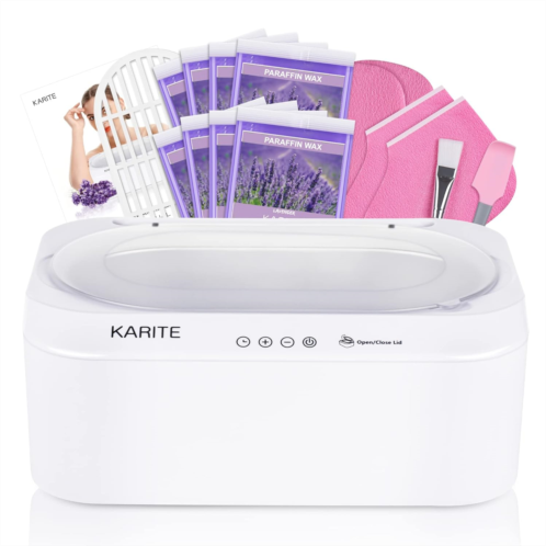 KARITE Paraffin Wax Machine for Hands and Feet with Auto Open Lid, Arthritis Paraffin Bath,20Min Fast Wax Meltdown, Precision Temperature Control, 4500ml Paraffin Warmer with 8Pack
