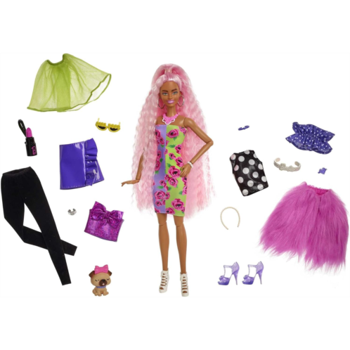 Barbie Extra Deluxe Doll & Accessories Set with Pet, Mix & Match Pieces for 30+ Looks, Multiple Flexible Joints, Gift for Kids 3 Years Old & Up