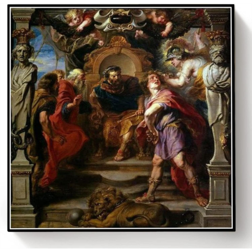 Hhydzq Paint by Numbers Kits for Adults and Kids The Wrath of Achilles Painting by Peter Paul Rubens Arts Craft for Home Wall Decor