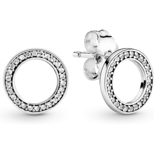 PANDORA Forever Stud Earrings - Great Gift for Her - Stunning Womens Earrings - Sterling Silver & Cubic Zirconia