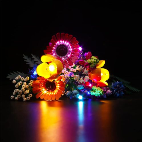 VONADO LED Light Kit for Lego Wildflower Bouquet 10313, Lights Set Compatible with Lego 10313 Artificial Flowers (Not Included Lego Model), Home Decor Lighting for Lego Botanical C