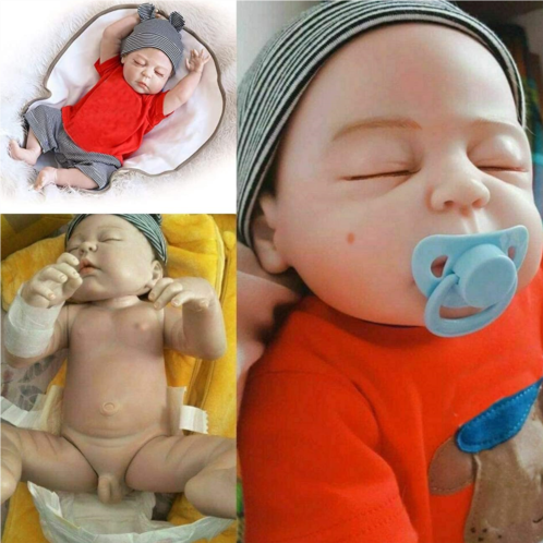 iCradle Reborn Baby Doll 18inch 45cm Full Vinyl Silicone Weighted Body Realistic Looking Baby Boy Dolls Real Lifelike Anatomically Correct Newborn Baby Gifts for Age 3+