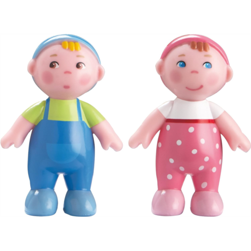 HABA Little Friends Babies Marie & Max - 2.5 Twin Baby Dollhouse Toy Figures (2 Piece Set)