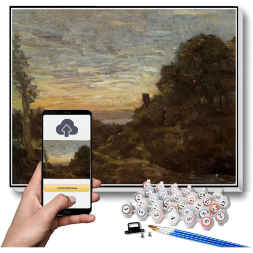 Hhydzq DIY Painting Kits for Adults?The Tower in The Trees Painting by Camille Corot Arts Craft for Home Wall Decor