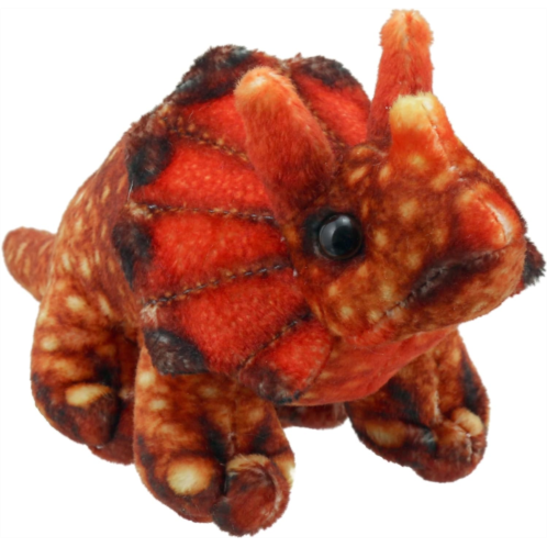 The Puppet Company - Dinosaur Finger Puppets - Triceratops (Orange)