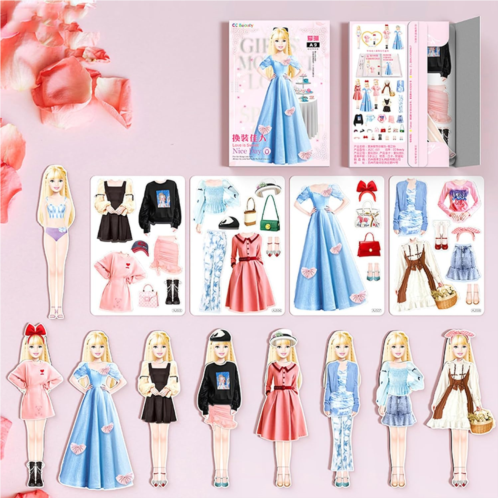 KOOKYY Magnetic Dress Up Baby, Magnetic Princess Dress Up Paper Doll Magnet Dress Up Games, Pretend and Play Travel Playset Toy Magnetic Dress Up Dolls for Girls