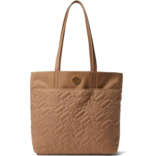 Tommy Hilfiger Nina II Tote Bias Quilted Smooth Nylon