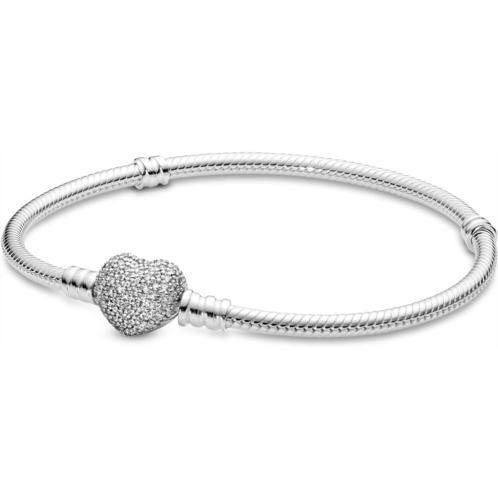 PANDORA Pave Heart Bracelet, Clear Cz