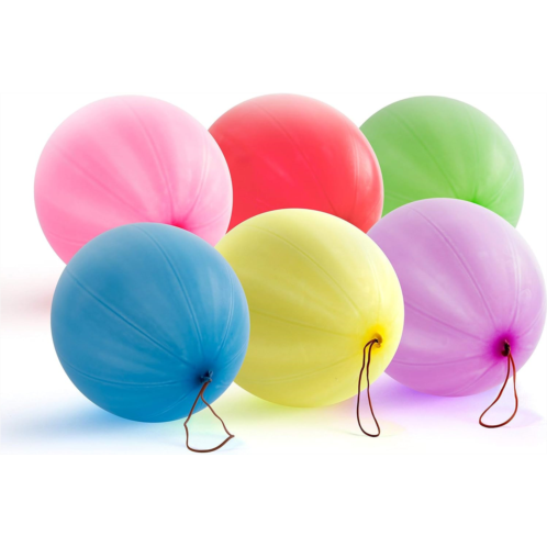 Giraffe Manufacturing 30-Pack Neon Punch Balloons I Punch Balloons Party Favors for Kids I Heavy Duty Punching Balloons with Rubber Bands I Punching Balloons for Kids I Birthday Decorations Party Ball