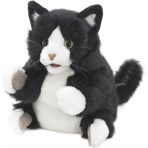Folkmanis Tuxedo Kitten Hand Puppet, Black; White