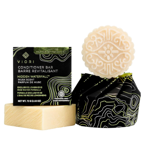 VIORI Hidden Waterfall Shampoo and Conditioner Bar Set - Made with Rice Water for Hair Growth - Handcrafted Sulfate Free Shampoo and Conditioner