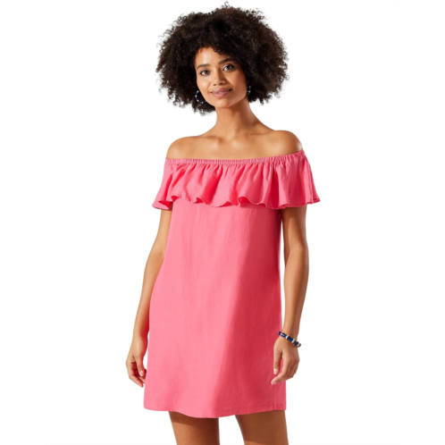 Tommy Bahama Linen Dye Off-the-Shoulder Dress Cover-Up