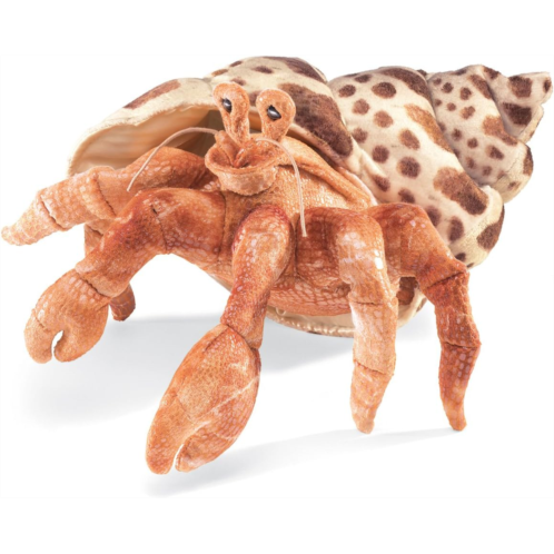 Folkmanis Hermit Crab Hand Puppet, Orange; Cream; Brown, 1 EA