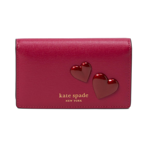 Kate Spade New York Pitter Patter Smooth Leather Small Bifold Snap Wallet