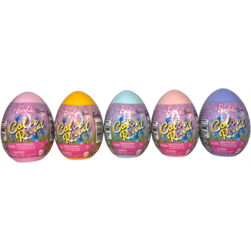 Barbie Color Reveal Pets Easter Egg HCC74 Series Complete Set of 5 Colored Egg Surprises (One of Each Color)