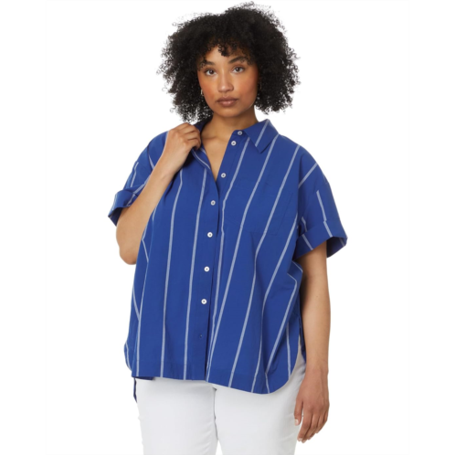 Madewell Plus Resort Long-Sleeve Shirt in Stripe Seersucker