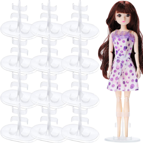 Skylety 20 Pieces Doll Stand Support 3.1 Inch Doll Stand Transparent Plastic Mini Doll Stand Clear Doll Display Holder Action Figures Doll Accessories for 11.5 Inch Dolls