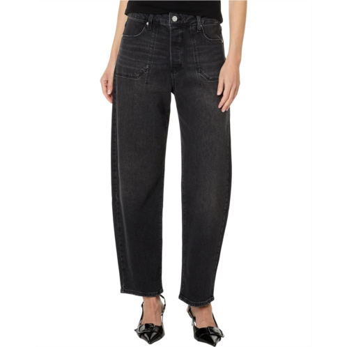 Paige Alexis Covered Button Fly Utility Pocket Jeans in Viper Black