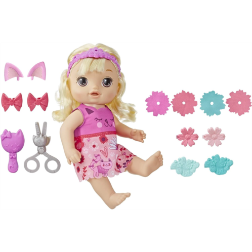 Baby Alive Snip an Style Baby Blonde Hair Talking Doll with Bangs That Grow, Then Get Shorter, Toy Doll for Kids Ages 3 Years Old and Up