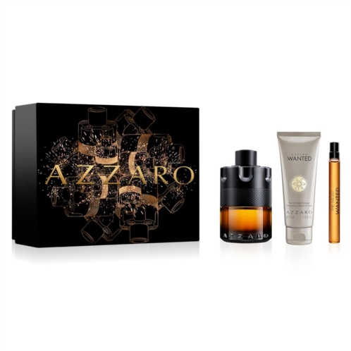 Azzaro The Most Wanted Parfum ? Intense Mens Cologne Gift Set ? 3-Piece Holiday Set Includes Full Size + Travel Size Fragrances + Hair & Body Shampoo ? Spicy & Sensual Cologne for