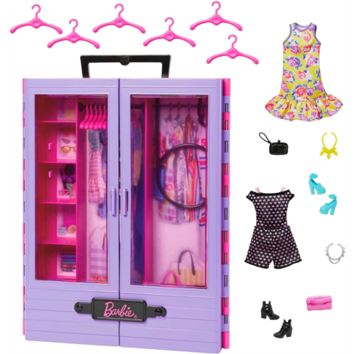Barbie Fashionistas Playset, Ultimate Closet with 6 Hangers and Multiple Storage Spaces, Plus Fold-Out Clothing Rack