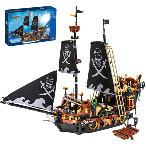 Seyaom Pirate Ship Toy Mini Building Block Sets - Classic Boat and Ship of The Caribbean Construction Kits - Ideal Gift for Adults Boys Girls - 1328 PCS - NOT Compatible with Lego