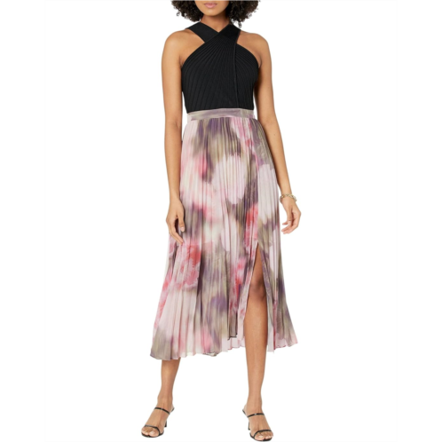 Ted Baker Loulous Cross Front Pleated Dress with Knit Bodice