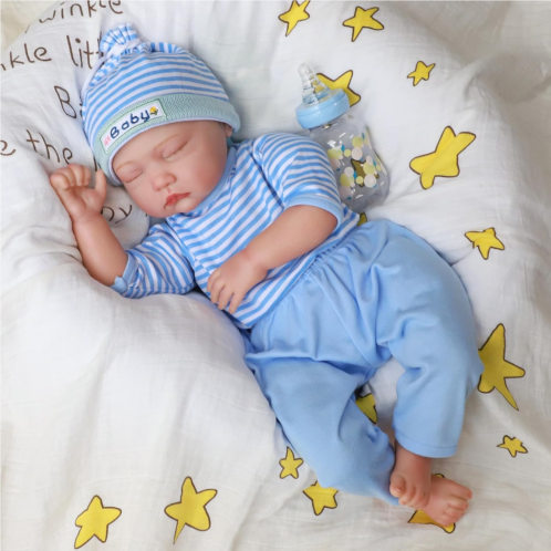 CHAREX Sleeping Reborn Baby Dolls Boy - 22 inches with Realistic Soft Cloth Body for Kids