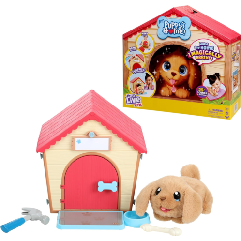 Little Live Pets My Puppy Interactive Plush Toy & Kennel. 25+ Sounds & Reactions. Name Your Puppy and Surprise! It Appears! Gifts for Kids Ages 5+