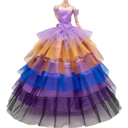 Peregrine Layered Purple Ball Gown, Layers of Organza Wedding Dress for 11.5 inches Dolls