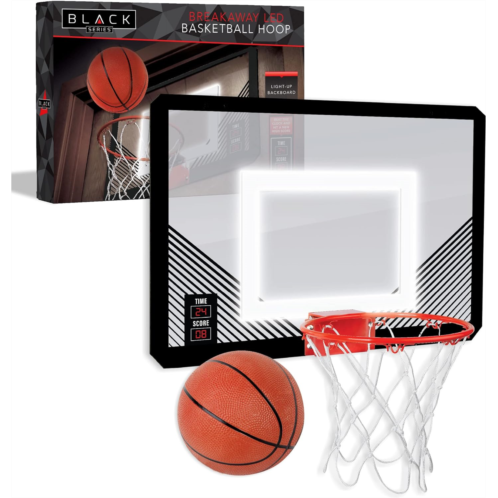 BLACK SERIES The LED Light-Up Basketball 18 Inch Hoop Sports Game with Mini Ball for Indoor/Outdoor Play During The Day or Night -Slam Dunk Approved