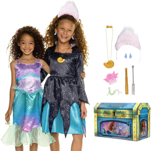 Disney The Little Mermaid Ariel & Ursula Dress Up Trunk, Treasure Chest Includes Ariel and Ursulas Outfit Dresses with Accessories [Amazon Exclusive]