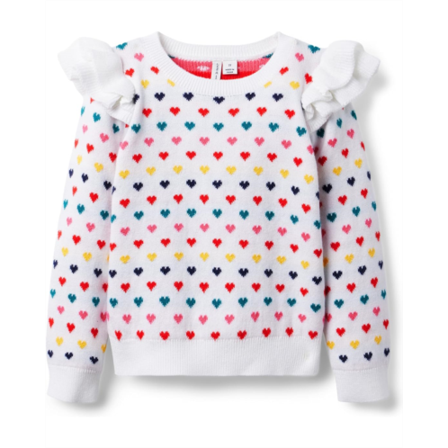 Janie and Jack Rainbow Heart Sweater (Toddler/Little Kid/Big Kid)