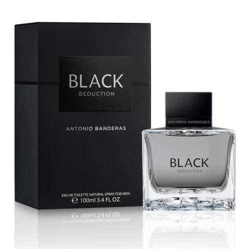 Antonio Banderas Perfumes - Black Seduction - Eau de Toilette Spray for Men - Long Lasting - Elegant, Masculine and Sexy Fragance - Amber Woody Scent- Ideal for Special Events - 3.
