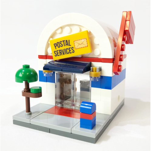 Brick Loot Exclusive Mini City Post Office Set USPS Postal Service Mail Packages Mailbox- Fun Custom Designed Kit - Model Compatible with Lego & Other Major Toy Building Block Bran
