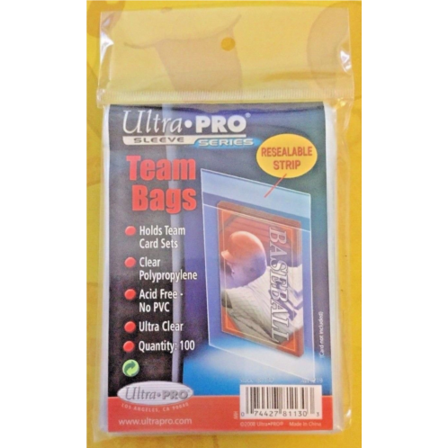 Ultra PRO - Team Bags Resealable Sleeves (100 ct.) - Protect Your Gaming Cards, Sports Cards, and Collectible Cards, Features Resealable Edge for Easy Access and Switching Cards Ou