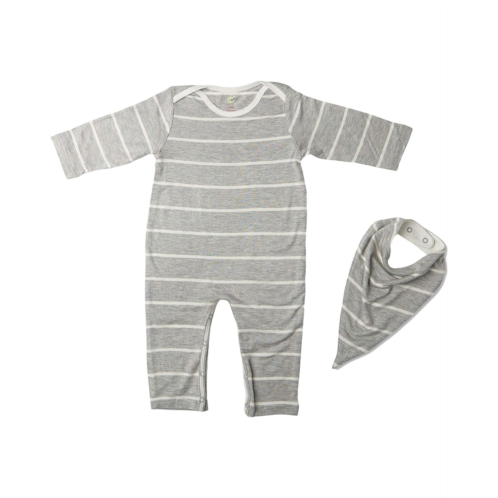 Everly Grey Romper & Bib Two-Piece Set (Infant)