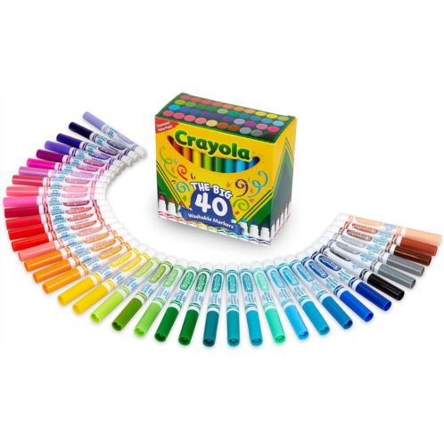 Crayola Ultra Clean Washable Markers (40 Count), Coloring Markers for Kids, Art Supplies, Holiday Gifts for Kids, Stocking Stuffers, 3+