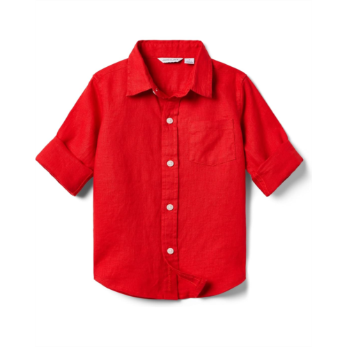 Janie and Jack Linen Roll Up Shirt (Toddler/Little Kids/Big Kids)