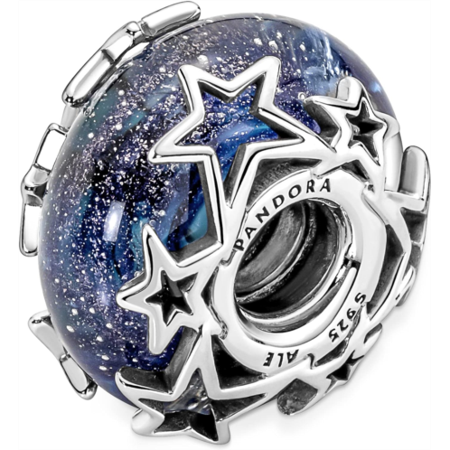 Pandora Galaxy Blue & Star Murano Charm Bracelet Charm Moments Bracelets - Stunning Womens Jewelry - Gift for Women - Made with Sterling Silver