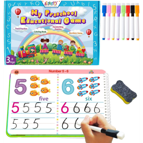 ALIANFLY Preschool Learning Activities Educational Workbook - Toddler Prek Montessori Handwriting Practice Activity Tracing Toys Busy Book for Kids, Autism Learning Materials and Alphabet L