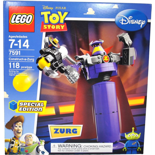 Lego Special Edition Disney Pixar Movie Toy Story Series Set #7591 - Construct-a-Zurg with Rotating Waist and Sphere-Shooting Cannon and Alien Minifigure (Total Pieces: 118)