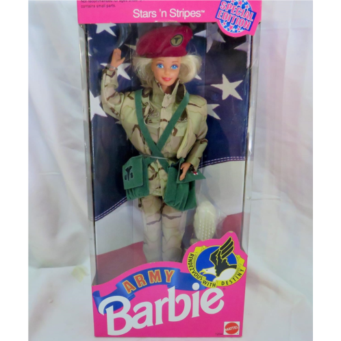 Mattel ARMY BARBIE DOLL Special Edition STARS n STRIPES w Army Outfit & More (1992)