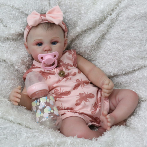 CHAREX Lifelike Reborn Baby Dolls - 18 inch Realistic Baby Doll Weighted Newborn with Soft Body, Real Life Baby Girl Gift Set for Children and Collectors