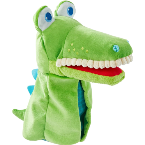 HABA Glove Puppet Eat it Up Croco - Hand Puppet with Belly Bag to Eat Small Objects