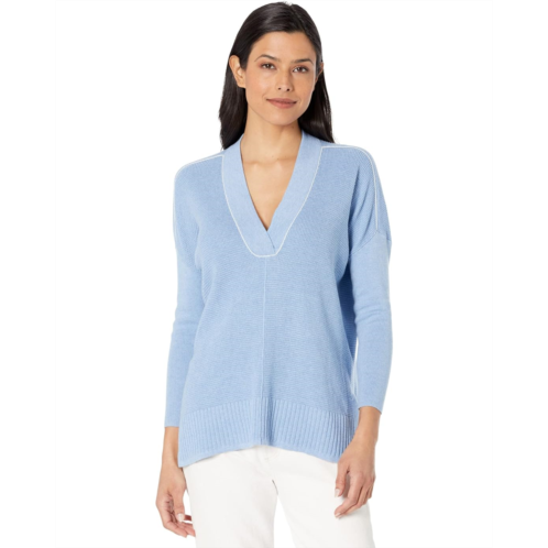 Lilla P 3/4 Sleeve Shawl Collar Tunic Sweater